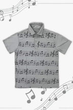 Music Staff Print Polo Collar T-Shirt