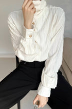 Gothic Mandarin Collar Long Sleeve Blouse