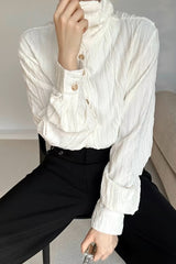 Gothic Mandarin Collar Long Sleeve Blouse
