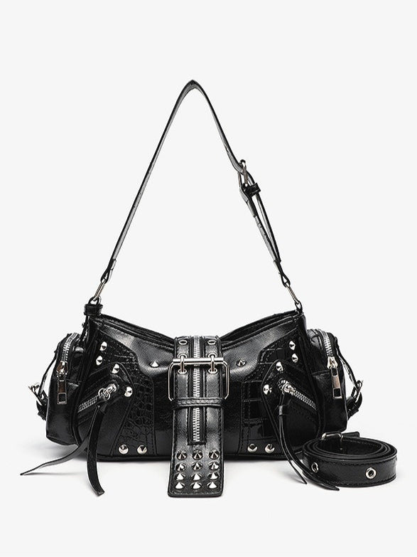 Y2K One Shoulder Moto Crossbody Bag