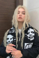 Gothic Retro Zombie Horror Knitted Autumn Winter Warm Scarf