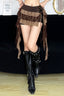 Retro Patchwork Asymmetric Strap Skirt