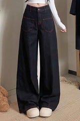 Slim Fit Snake Embroidered Denim Pants