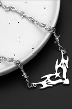 Hip Hop Thorn Flame Hollow Heart Necklace