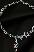 Y2K Punk Chic Star Multi Layer Rhinestone Necklace
