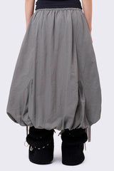 Punk Solid Color Belted Multi-Pocket Skirt