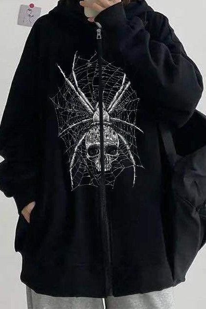 Gothic Skeleton Zip Up Hoodie Main image