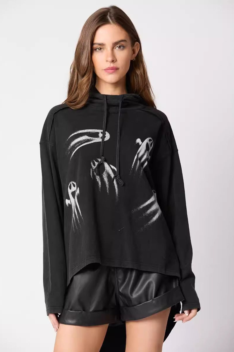 Halloween Ghost Print Hoodie Main image