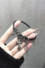 Gothic Dark Cross Twisted Chain Bracelet