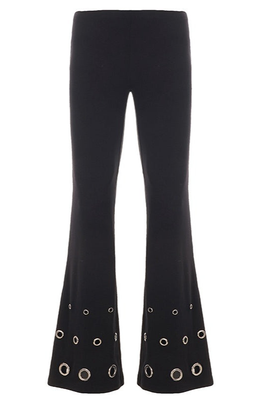 Eyelet Flared Pants
