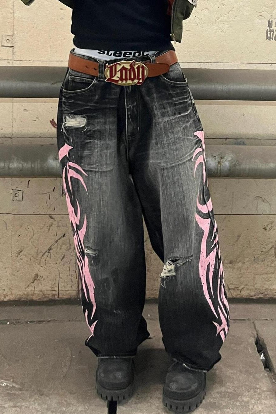 Retro Unisex Oversized Wide Pants Main image
