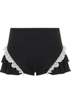 Lace Trim Layered Ruffle Shorts