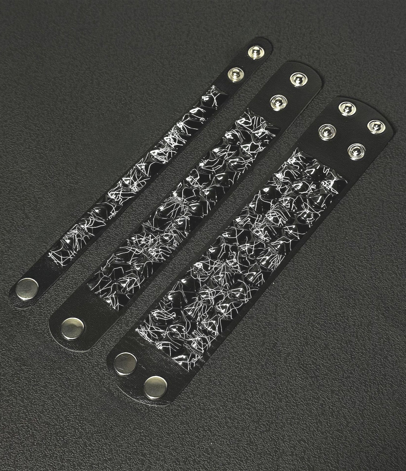 Punk Black & White Square Stud Bracelet Secondary image