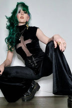 Halloween Cross Crop T-Shirt