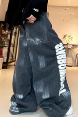 Oversized Drawstring Bootcut Pants