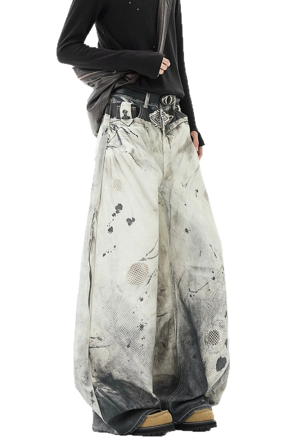 Mottled Gradient Wide Leg Pants