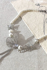 Vintage Irregular Butterfly Pearl Necklace
