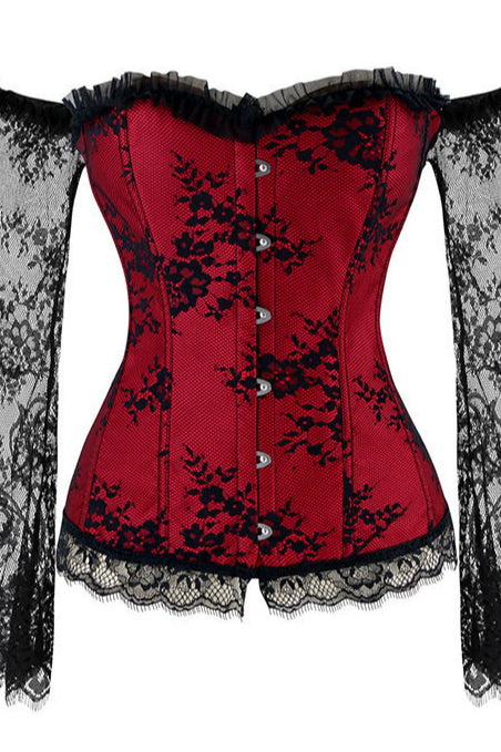 Off Shoulder Mid Sleeve Boned Push Up Corset