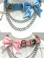 Subculture Bow Cross Pendant Necklace