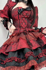 Gothic Puff Sleeve Halloween Dress