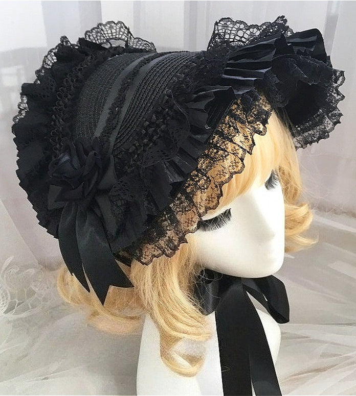 Dark Lolita Gothic Lace Hat Main image