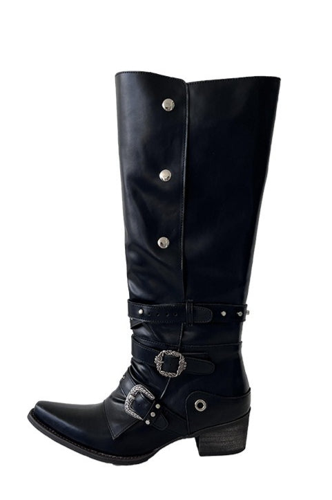 Buckle Strap Convertible Shaft Boots