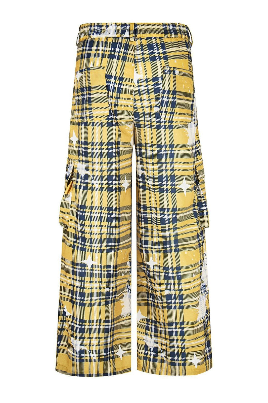 Star Print Plaid Cargo Pants