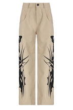 Cyber Harajuku Graphic Wide Leg Pants