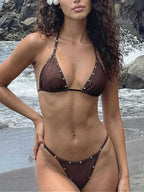Punk Rock Studded Swimwear