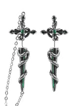 Snake Cross Chain Drop Earrings