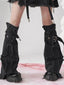 Gothic Punk Cross Denim Knee High Tights