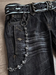 Alt-Goth Y2K Embroidered Wide Flare Pants