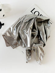 Liquid Silver Metallic Scarf Hat