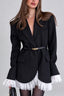 Contrast Lace Cuff Hem Coats