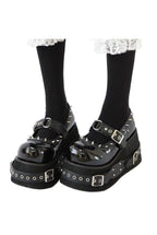 Studded Buckle Strap Platform Shoes