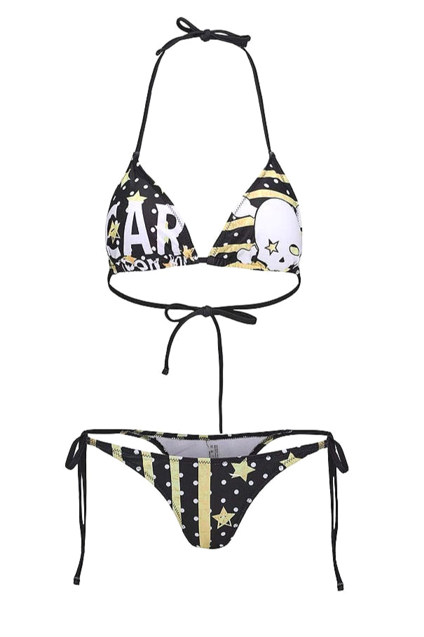 Striped Skull Punk Swimwear