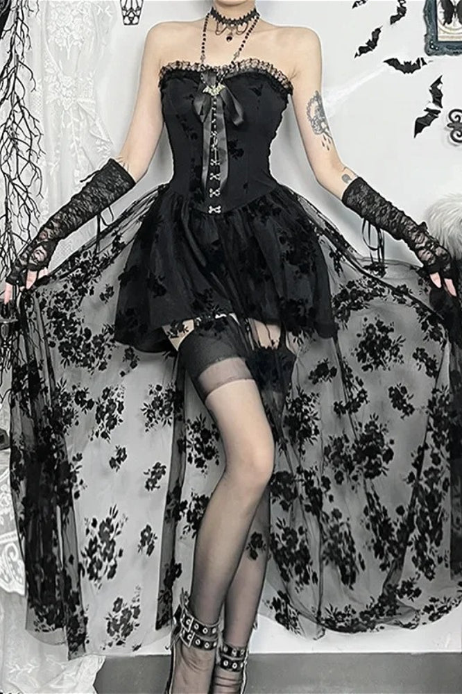 Slim Fit Elegant Strapless Corset Midi Dress Secondary image