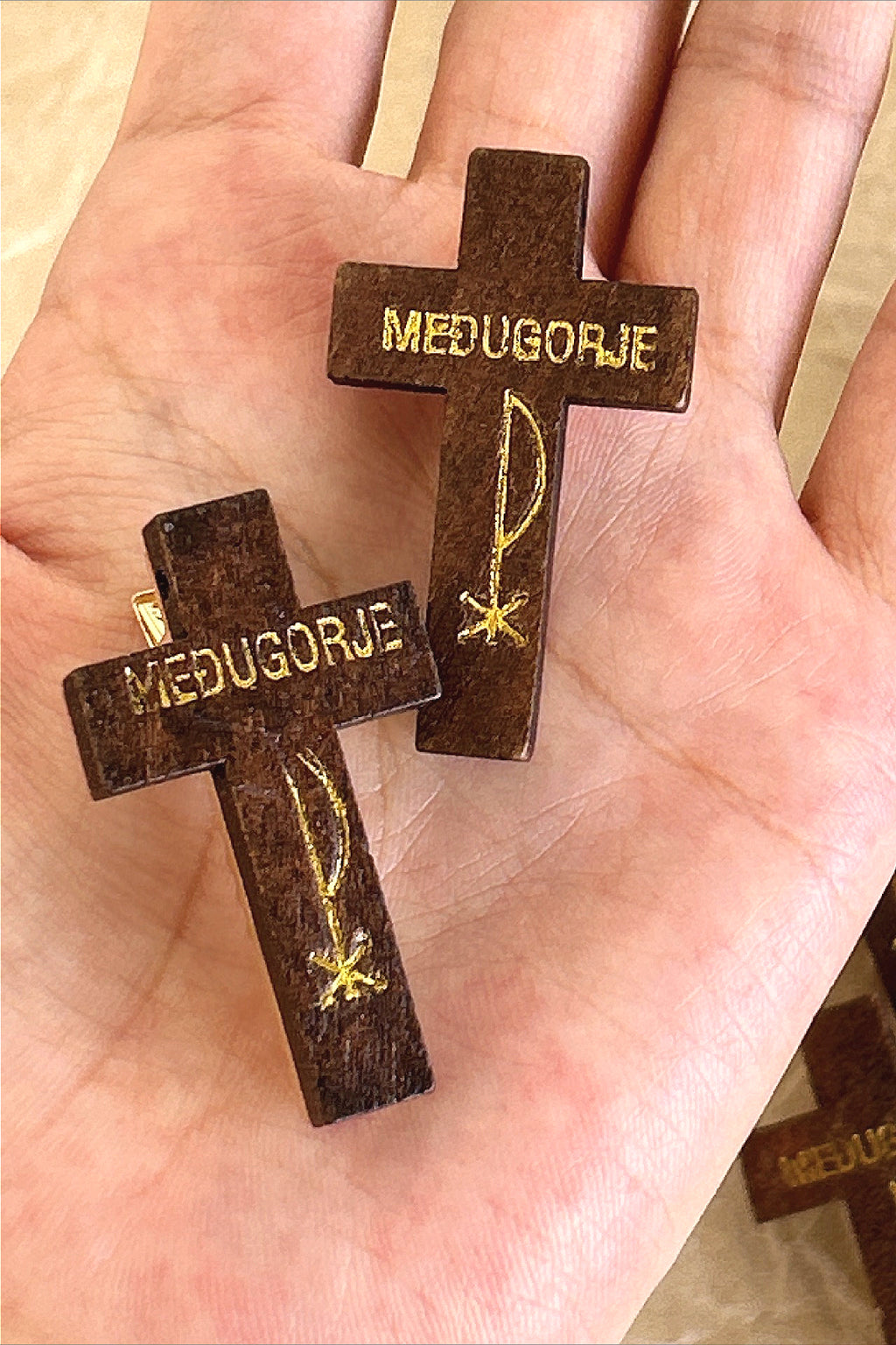 Wooden Cross Hair Accs
