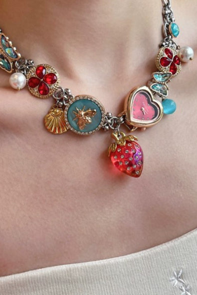 Vintage Strawberry Sweet Necklace