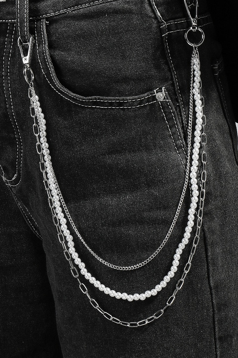 Layered Beaded Y2K Waist Chain