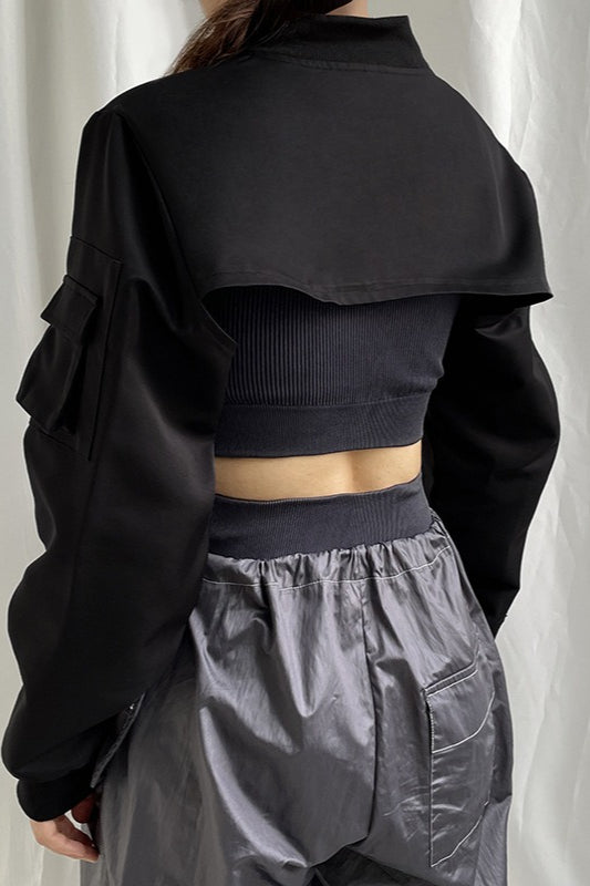 Ultra Cropped Utility Zip Jackets