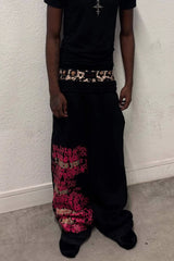 Y2K Letter Print Baggy Track Pants