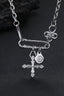 Hip Hop Pin Cross Flower Necklace