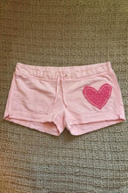 Pink Polka Dot Drawstring Hot Pants