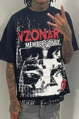 Trendy Harajuku Horror Print Short Sleeve T-shirt