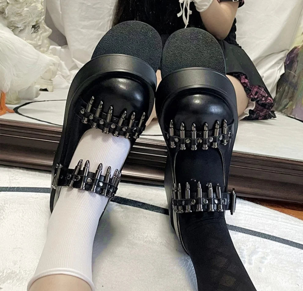 Studded Gothic Leather Platform Sneaker Main image
