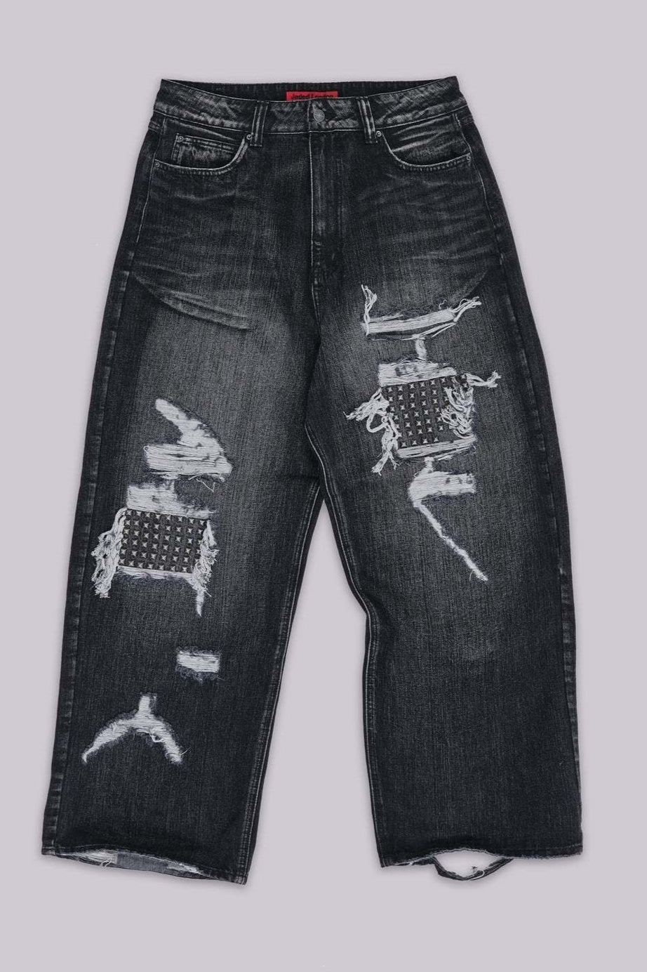 Distressed Graphic Denim Pants