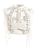 Cutout Lace Up Skeleton Tank Top