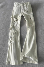 Low-Rise Cargo Flare Pants