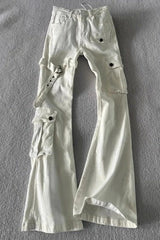 Low-Rise Cargo Flare Pants